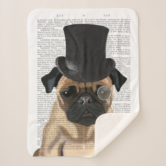 Manta Sherpa Pug, hebilla formal y Gorra (Anverso)