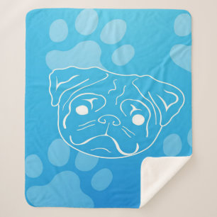 Manta Sherpa Pug Ilustracion Blanket