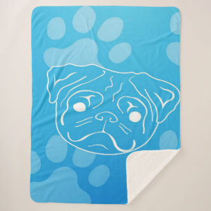 Manta Sherpa Pug Ilustracion Blanket