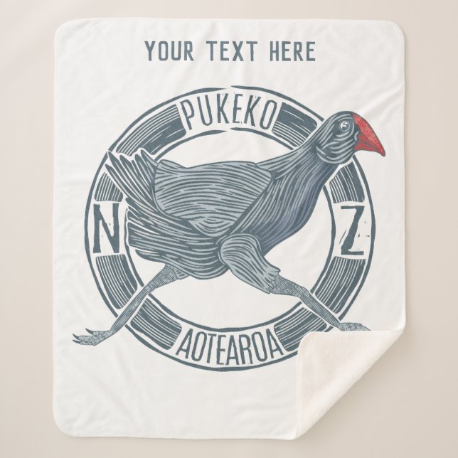 Manta Sherpa Pukeko Aotearoa Nueva Zelanda (Anverso)