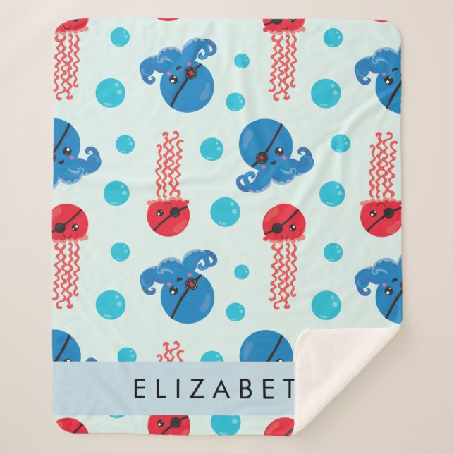 Manta Sherpa Pulpo pirata, medusa pirata, mar, tu nombre (Anverso)