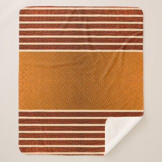 Manta Sherpa Pumpkin & Rust Exotic Faux Snake Leather Line Art