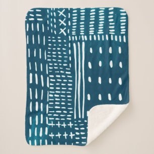 Manta Sherpa Puntadas de Sashiko