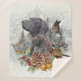 Manta Sherpa Puntero alemán de corta duración en invierno