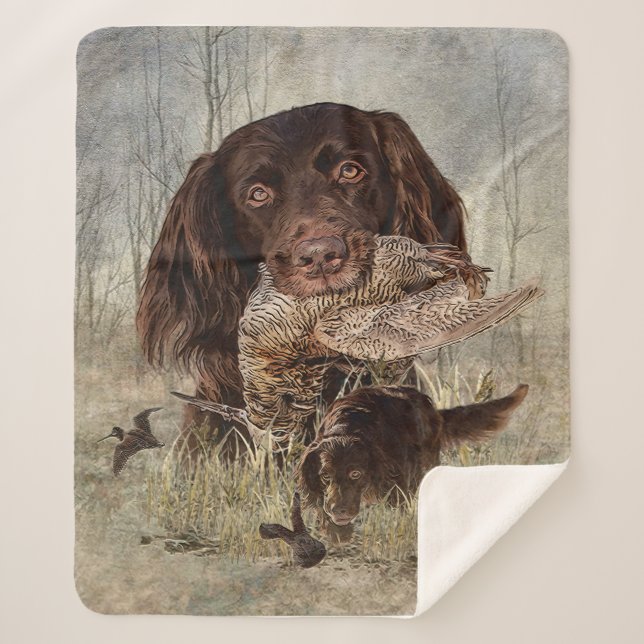 Manta Sherpa Puntero alemán de pelo largo (Anverso)