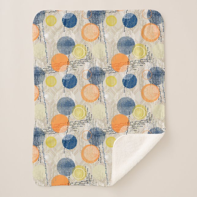 Manta Sherpa Punto polka colorido abstracto (Anverso)