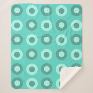 Manta Sherpa Punto retro de mediados del siglo Turquesa