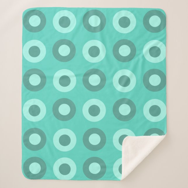 Manta Sherpa Punto retro de mediados del siglo Turquesa (Anverso)