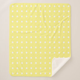 Manta Sherpa Puntos de polka amarillos y blancos