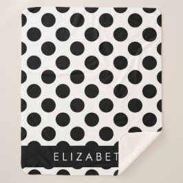 Manta Sherpa Puntos de Polka blancos y negros, punteados, tu no