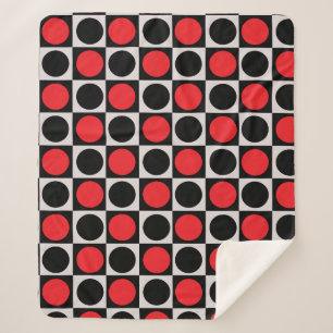 Manta Sherpa Puntos de Polka Geométrica Red Black Circle