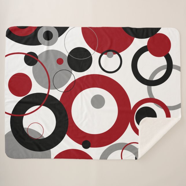 Manta Sherpa Puntos rojos, grises y negros (Anverso (horizontal))
