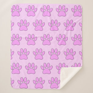 Manta Sherpa Puppy Paw Imprime En Rosa