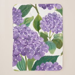 Manta Sherpa Purple Hydrangea Watercolor Floral Coastal