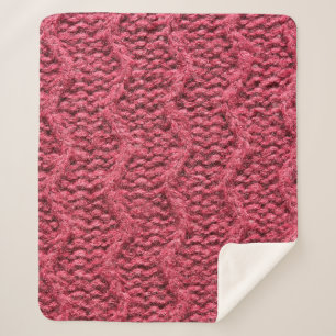 Manta Sherpa Purple red, cherry knitted sweater texture