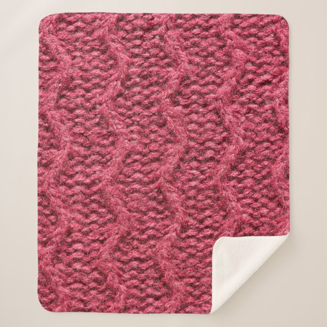 Manta Sherpa Purple red, cherry knitted sweater texture (Anverso)