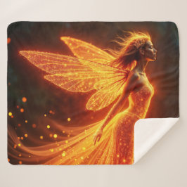 Manta Sherpa Purpurina de fantasía de chica de hadas brillantem