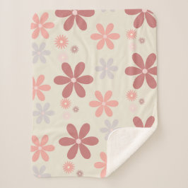 Manta Sherpa purpurina de jovencita de flor adorable