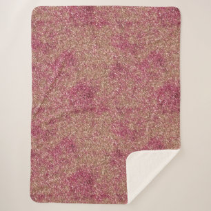Manta Sherpa Purpurina de parqueas rosadas de bronce Ombre