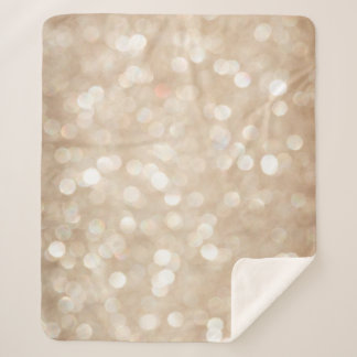 Manta Sherpa Purpurina dorado, Navidades borrosos de fondo.