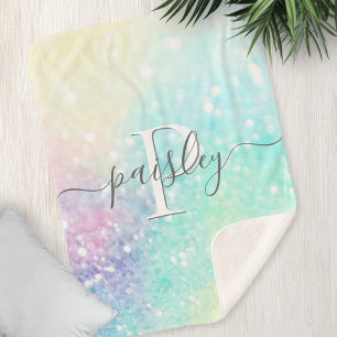 Manta Sherpa Purpurina holográfico irlandés Girly