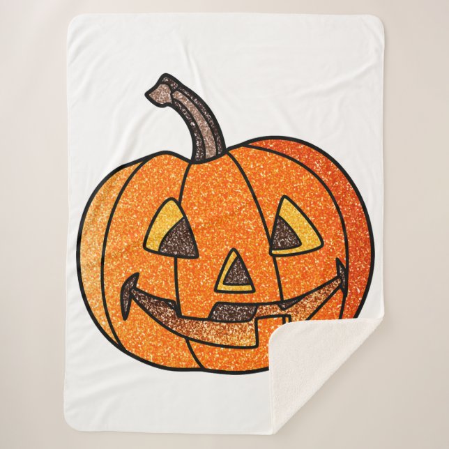 Manta Sherpa Purpurina Jack O'Lantern (Anverso)