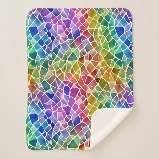 Manta Sherpa Purpurina Resumen Octagon geométrico (Anverso)