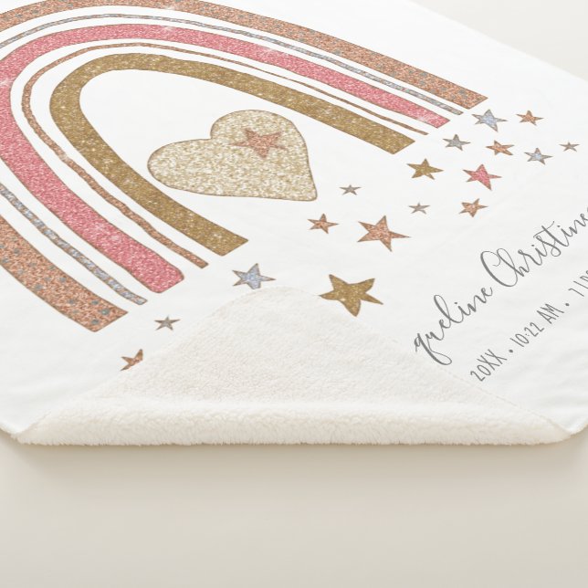 Manta Sherpa Purpurina rosa moderno arcoiris Estaciones de naci (3/4)