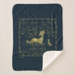 Manta Sherpa Qilin En Rest Golden Tapestry