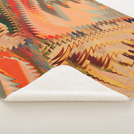 Manta Sherpa Quebra de cores com zigue zague ou efeito onda