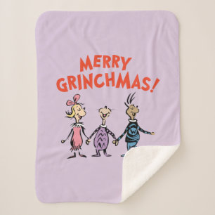 Manta Sherpa Quienes se dan la mano Feliz Grinchmas
