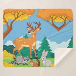 Manta Sherpa Raccoon Chipmunk Rabbit Deer Fall Landsca