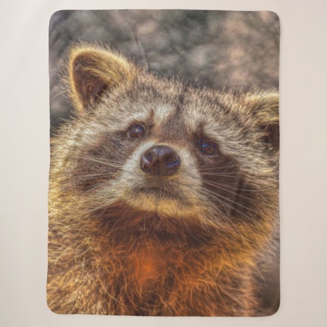 Manta Sherpa Raccoon pintado (Anverso)