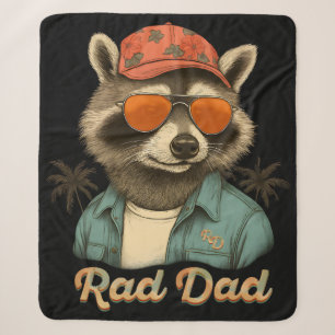 Manta Sherpa Rad Dad Funny Feliz Día del Padre Vintage