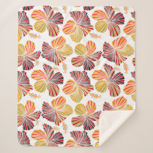 Manta Sherpa Radiancia Hawaiana: Elegancia de planta tropical.