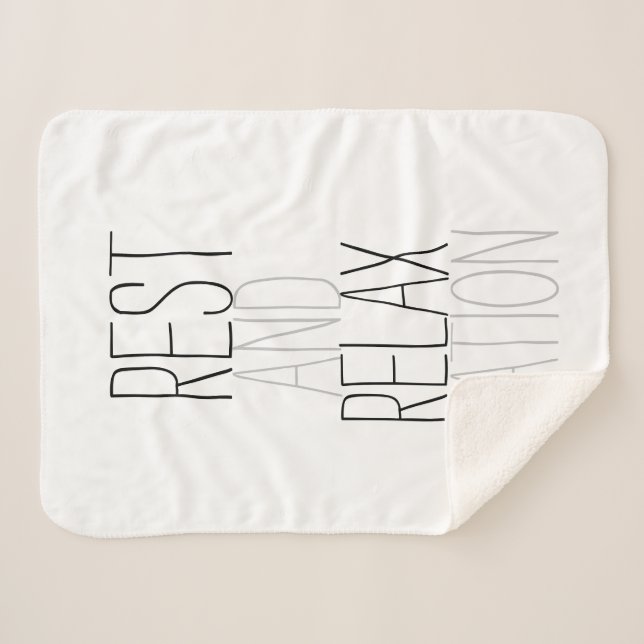 Manta Sherpa Rae Dunn inspiró descanso y relajación (Anverso (horizontal))