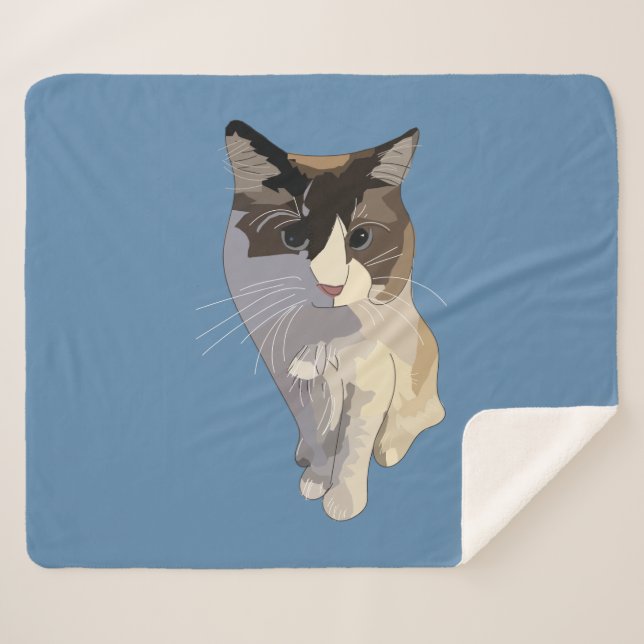 Manta Sherpa Ragdoll cat, Dusty Blue (Anverso (horizontal))