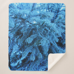 Manta Sherpa Ramas prudentes cubiertas de nieve y cristales de