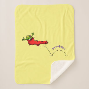 Manta Sherpa Rana dulce en un personalizado de salto de calcetí