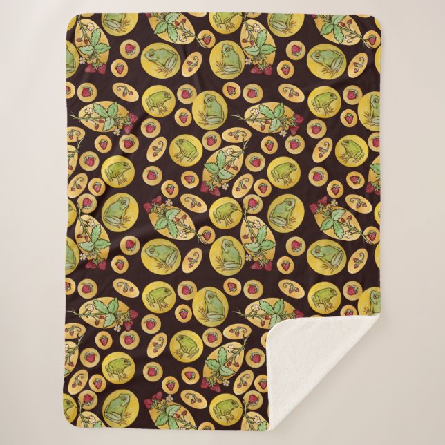 Manta Sherpa Ranas de fresa para siempre (Anverso)