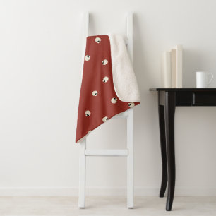 Manta Sherpa Random Cute Kawaii Skull Dots red