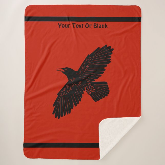 Manta Sherpa Raven en rojo (Anverso)