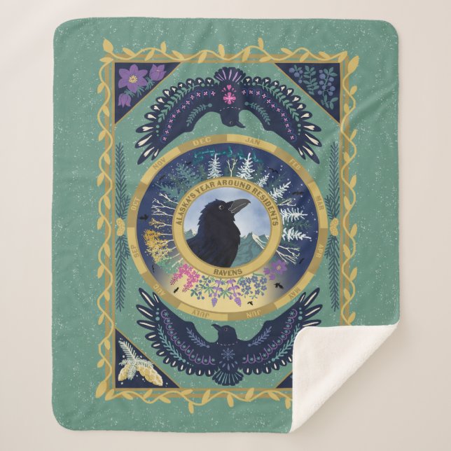 Manta Sherpa Ravens Sherpa Blanket (Anverso)