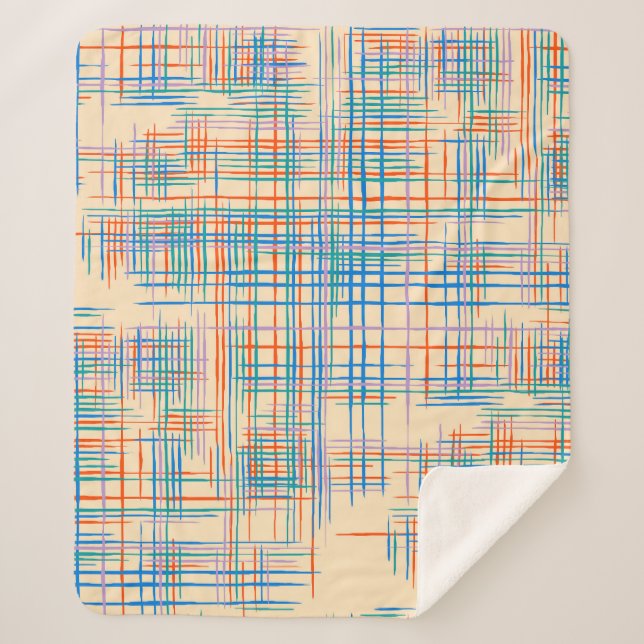 Manta Sherpa Rayas abstractas, coloridas alfombras de hierba ét (Anverso)