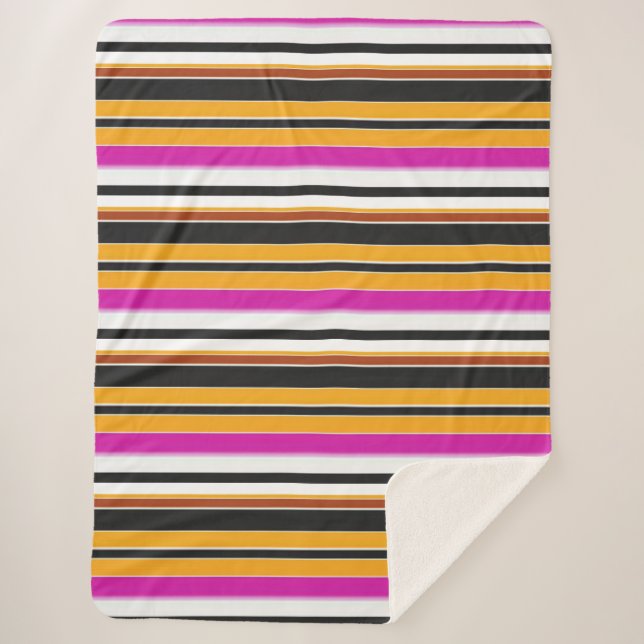 Manta Sherpa Rayas amarillas negras y cortas (Anverso)