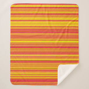 Manta Sherpa Rayas amarillas rojas naranja