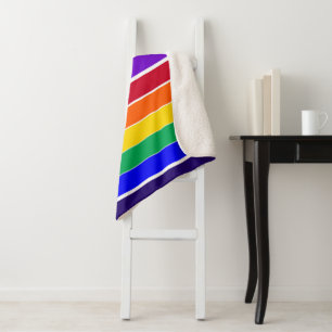 Manta Sherpa Rayas arcoiris