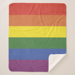 Manta Sherpa Rayas arcoiris