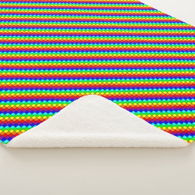 Manta Sherpa Rayas arcoiris - Sherpa Blanket (3/4)