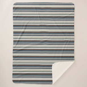 Manta Sherpa Rayas blancas grises gruesas